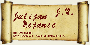 Julijan Mijanić vizit kartica